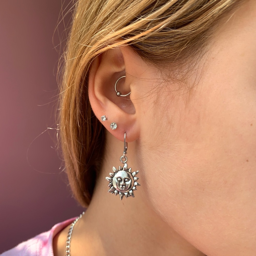 sun hoop earrings